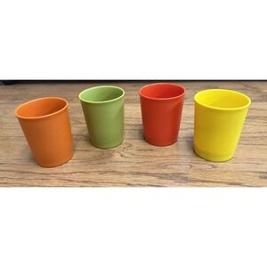 Tupperware Tumblers SET Of 4 Small Drinking Cup 3.25" Tall  6 oz  #1251 Vtg USA